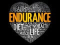 ENDURANCE heart word cloud, fitness