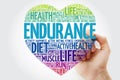 ENDURANCE heart word cloud with marker, fitness, sport, health concept Royalty Free Stock Photo