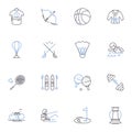 Endurance line icons collection. Stamina, Fortitude, Perseverance, Resilience, Grit, Persistence, Tenacity vector and