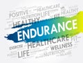 ENDURANCE word cloud, fitness, sport, health concept Royalty Free Stock Photo