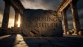 Enduring Gratitude Stone Monument at Ancient Ruins Royalty Free Stock Photo