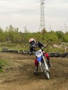 Enduro motorbike riding on the track.