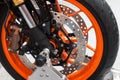 Enduro motorbike wheel and chain