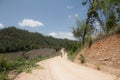 Enduro tourists on a dusty dirt road ,Enduro Extreme