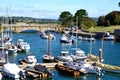 Boats moored on the River Axe, Axmouth. Royalty Free Stock Photo