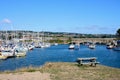 Yachts moored along the River Axe, Axmouth. Royalty Free Stock Photo