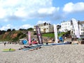 Tourists on the beach, Seaton.