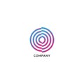 Enegry Signal Logo Design Template, Colorful Circle Line Concept Royalty Free Stock Photo