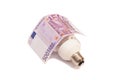 Enegy saver bulb with 500 euro bills