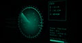 Enemy aircrafts or ships detected by radar scan, object`s speed and location monitoring. scanning object by radar. 4k resolution c