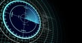 Enemy aircrafts or ships detected by radar scan, object`s speed and location monitoring. scanning object by radar. 4k resolution c
