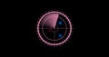 Enemy aircrafts or ships detected by radar scan, object`s speed and location monitoring. scanning object by radar. 4k resolution c