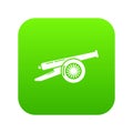 Enemy cannon icon green vector
