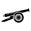 Enemy cannon icon, simple style.