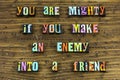 Enemy friend leadership working together Royalty Free Stock Photo