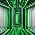 Energetic abstract wallpaper with vibrant green neon lines, symbolizing movement and energy in a futuristic 3D space1