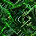 Energetic abstract wallpaper with vibrant green neon lines, symbolizing movement and energy in a sleek 3D space3