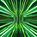 Energetic abstract wallpaper with vibrant green neon lines, symbolizing movement and energy in a sleek 3D space1