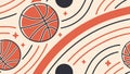 Energetic Basketballs with Dynamic Abstract Swirls, vector design Generative AI Royalty Free Stock Photo