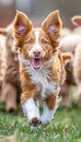 Energetic border collie puppy displaying herding skills among sheep in lush pasture