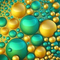 Energetic Bubbles Abstract - Colorful Background with Green and Yellow Hues for Creative Projects and Design Inspiration. Royalty Free Stock Photo