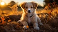 Joyful Puppy Playtime Cute Puppies Having Fun in Lively Interaction, Generative Ai