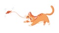 Energetic Cat Pouncing on Mouse Toy: Play Time, vector design Generative AI Royalty Free Stock Photo