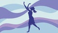 Energetic Dancer with Wavy Background - Expressive Movement Vector Design Generative AI Royalty Free Stock Photo