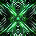 Energetic digital art piece with abstract green neon lines creating a visually striking composition on a dark black background3 Royalty Free Stock Photo
