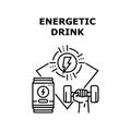 Energetic Drink Vector Concept Black Illustration