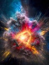 Energetic Explosion Abstract Colourful Vibrant Swirls Powder of the Big Bang Universe
