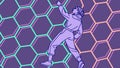 Energetic Figure Jumping in Hexagonal Grid Dynamic Motion Vector, vector design Generative AI Royalty Free Stock Photo