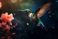 Energetic Flying hummingbird. Generate Ai Royalty Free Stock Photo