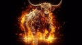 Energetic glow engulfs the mighty presence of the Bitcoin bull