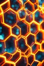 Energetic Glowing Hexagonal Pattern, Futuristic Tech Background and Digital Energy, Portrait Images Generative AI Royalty Free Stock Photo