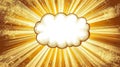 Golden Sunburst with Blank Comic Text Bubble Good Resolution Stock Photo Royalty Free Stock Photo