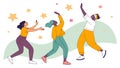 Energetic Group of People Dancing Together with Enthusiasm, vector design Generative AI Royalty Free Stock Photo