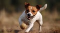 A Jack Russell terrier playing with a ball created with Generative AI