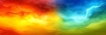 Energetic Lightning Bolts, Colorful Abstract Background Representing Energy Creation And Utilities