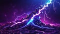 Energetic Lightning with a futuristic style, sharp zig-zag lines and broken shapes