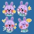 Energetic Little Bunny Expressions Illustration Pack