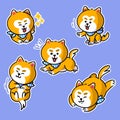 energetic little shiba inu daily life character doodle illustration