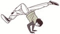 Energetic Male Breakdancer Handstand Pose Vector, vector design Generative AI Royalty Free Stock Photo