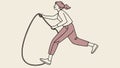 Energetic Person Skipping Rope with Dynamic Form and Movement, vector design Generative AI Royalty Free Stock Photo