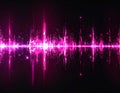 Energetic Pink Waveform Visualization on Black Background Graphic Design Element Royalty Free Stock Photo