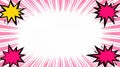 Energetic pink and white comic book background with starbursts, perfect for a dynamic presentation Royalty Free Stock Photo