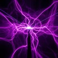 Energetic purple glow of simulated plasma discharge with central core burst Royalty Free Stock Photo
