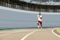 Energetic purposeful fit young man in sportswear