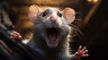 Energetic Rat With Open Mouth - Rendered In Cinema4d