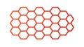 Energetic Red Orange Honeycomb Pattern Seamless Vector Design Generative AI Royalty Free Stock Photo